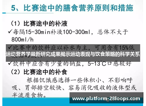 运动营养学最新研究成果揭示运动表现与饮食策略的科学关系
